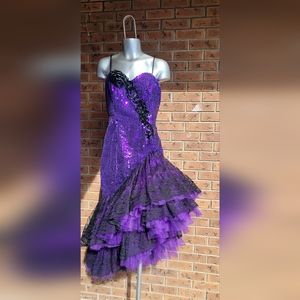 Loralie Sequins Purple / Black Dress